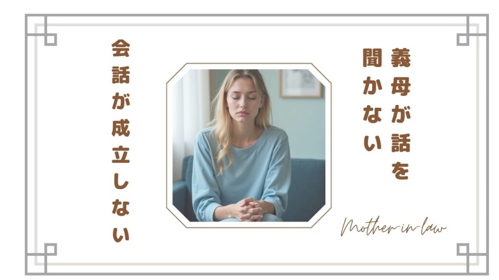 義母が話を聞かない…会話が成立しない理由｜自分の話ばかりの姑に疲れたときの対処法