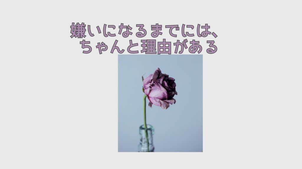 嫌いになるまでには、ちゃんと理由がある