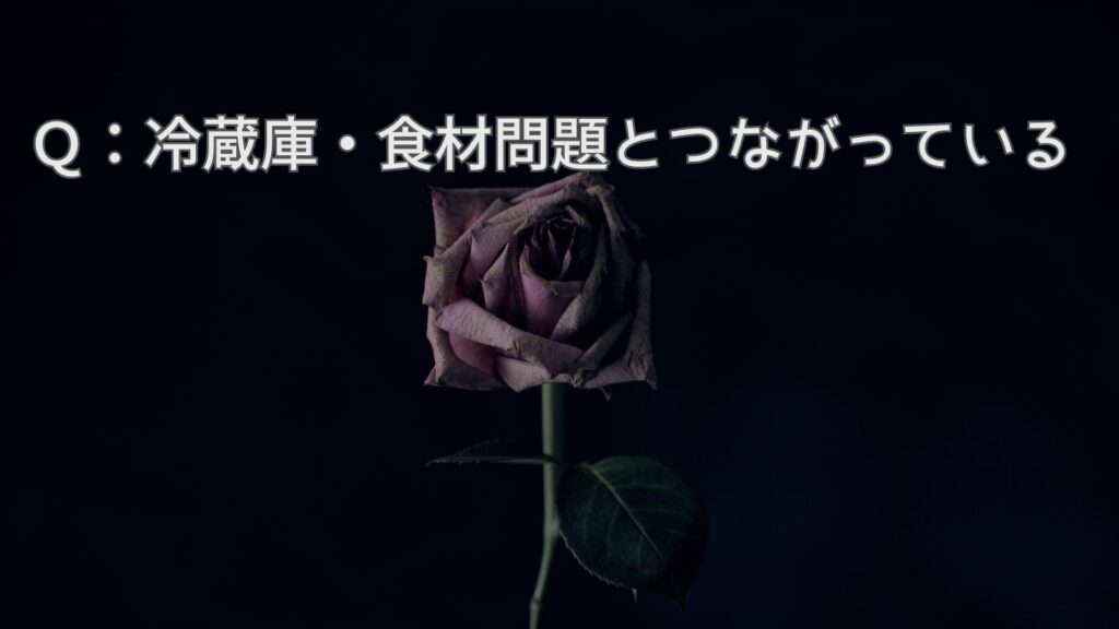Q:冷蔵庫・食材問題とつながっている