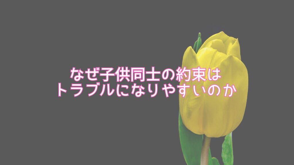 なぜ子供同士の約束はトラブルになりやすいのか