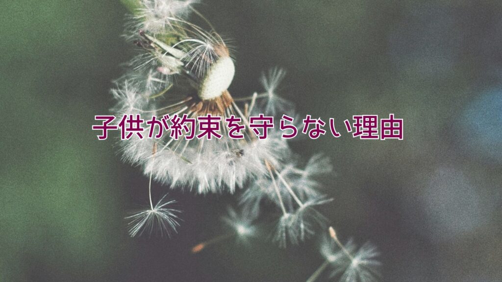 子供が約束を守らない理由