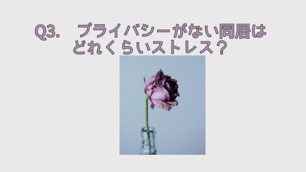 Q3. プライバシーがない同居はどれくらいストレス？