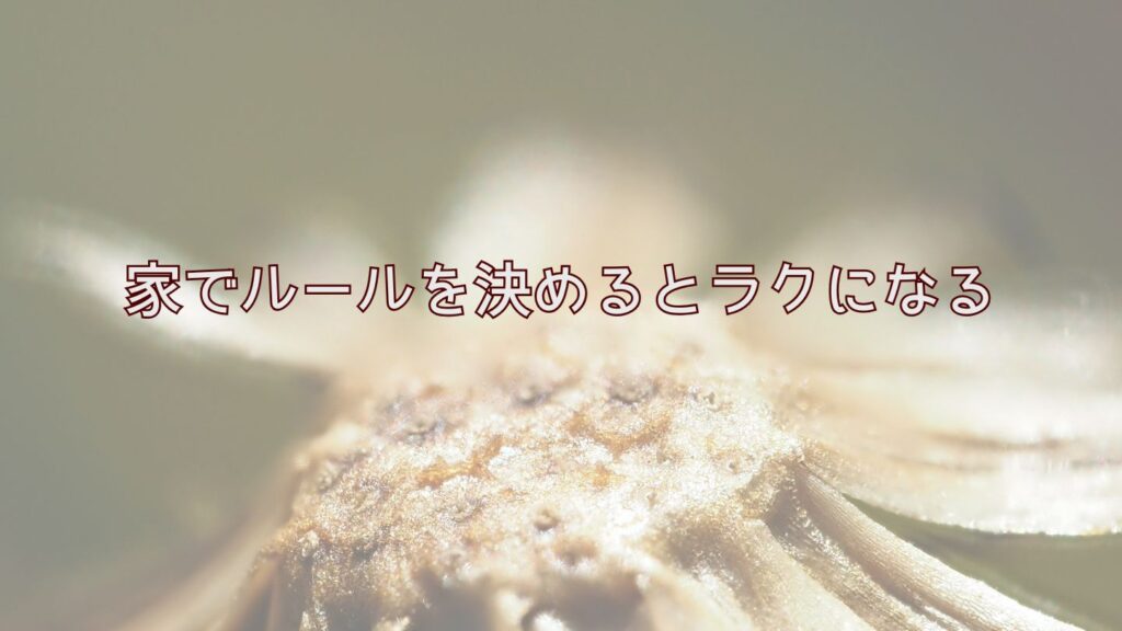 家でルールを決めるとラクになる