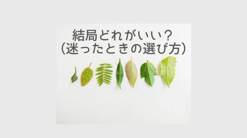 ■結局どれがいい？（迷ったときの選び方）