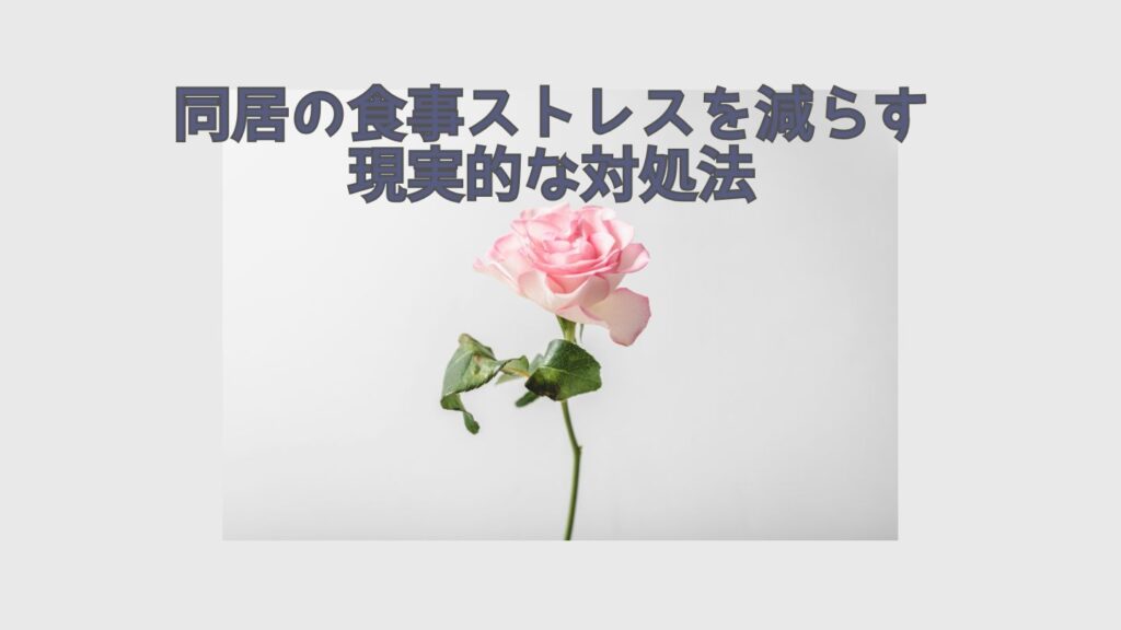 同居の食事ストレスを減らす現実的な対処法