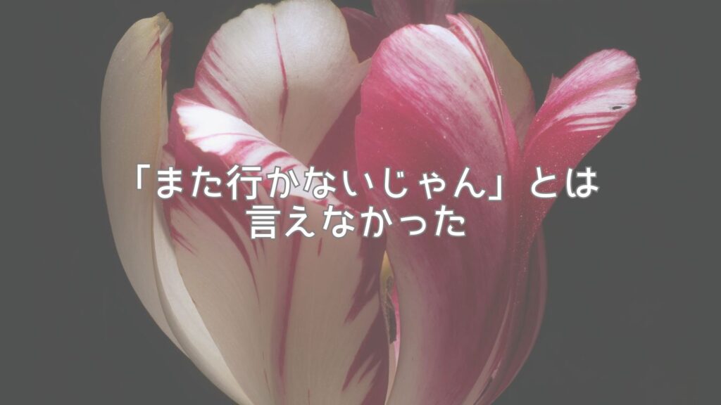 「また行かないじゃん」とは言えなかった