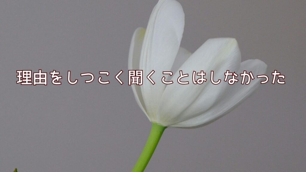 理由をしつこく聞くことはしなかった