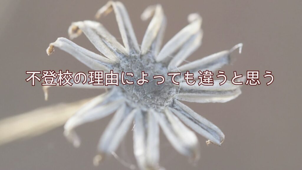 不登校の理由によっても違うと思う