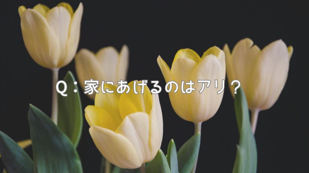 Q：家にあげるのはアリ？