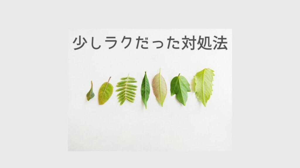少しラクだった対処法