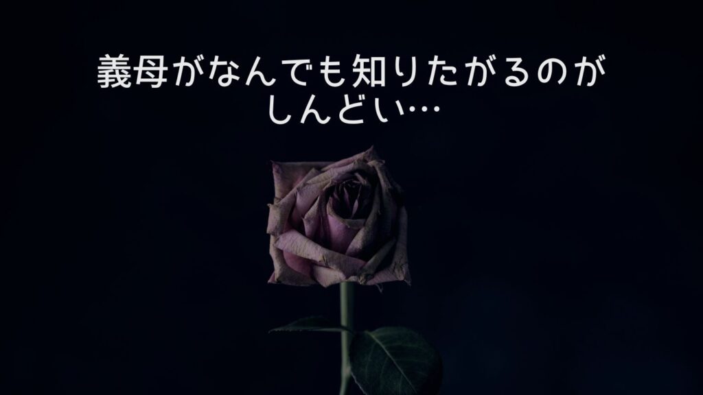 義母がなんでも知りたがるのがしんどい…
