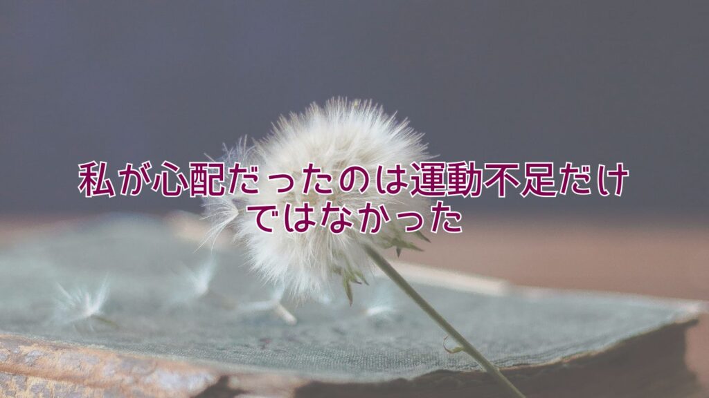 私が心配だったのは運動不足だけではなかった