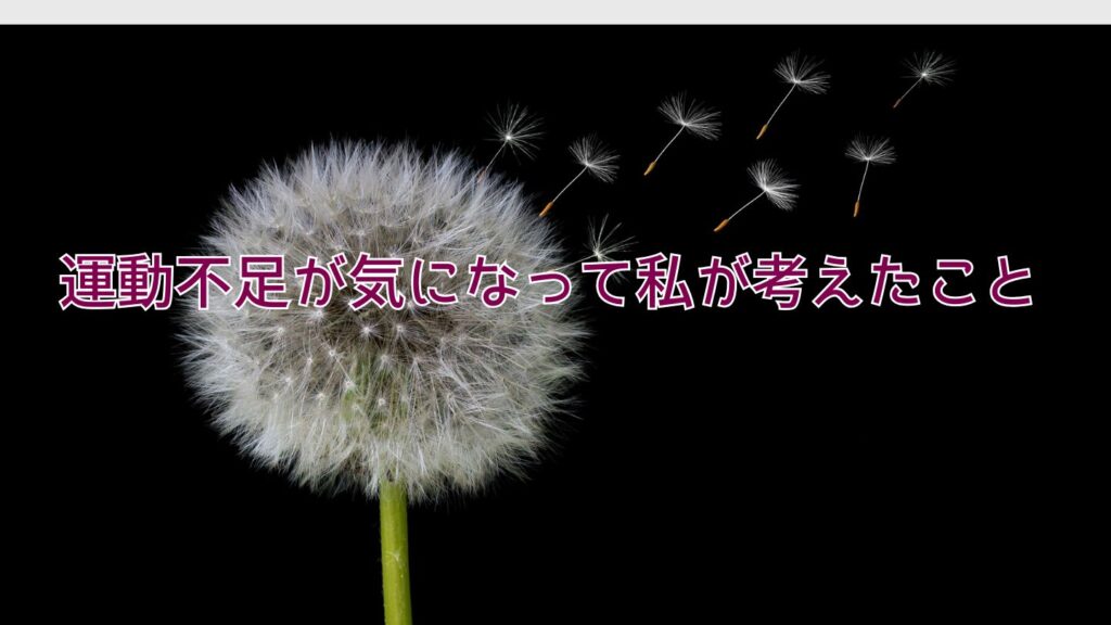 運動不足が気になって私が考えたこと